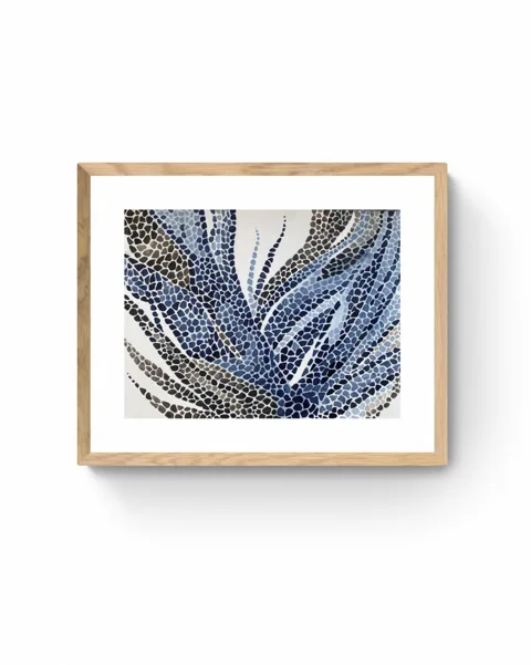 Abstract Blue Brown Pebble Pattern