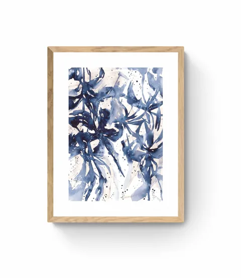Abstract Floral Dance in Soothing Blue