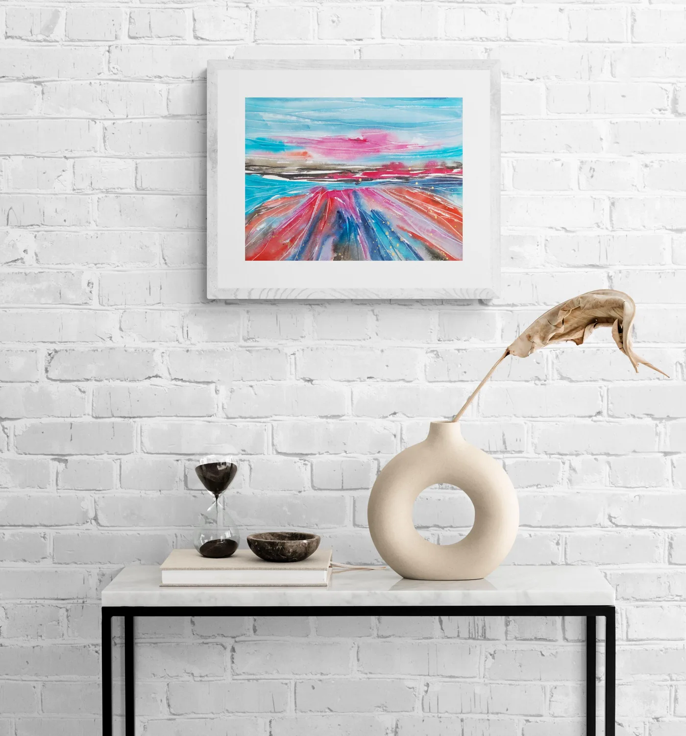 Vivid Horizons in Bold Red and Blue