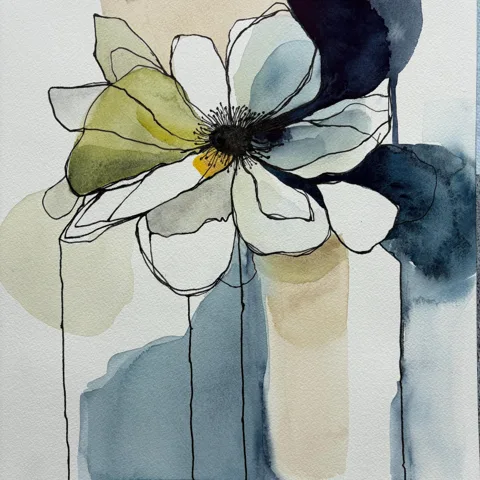 Abstract Watercolor Flower