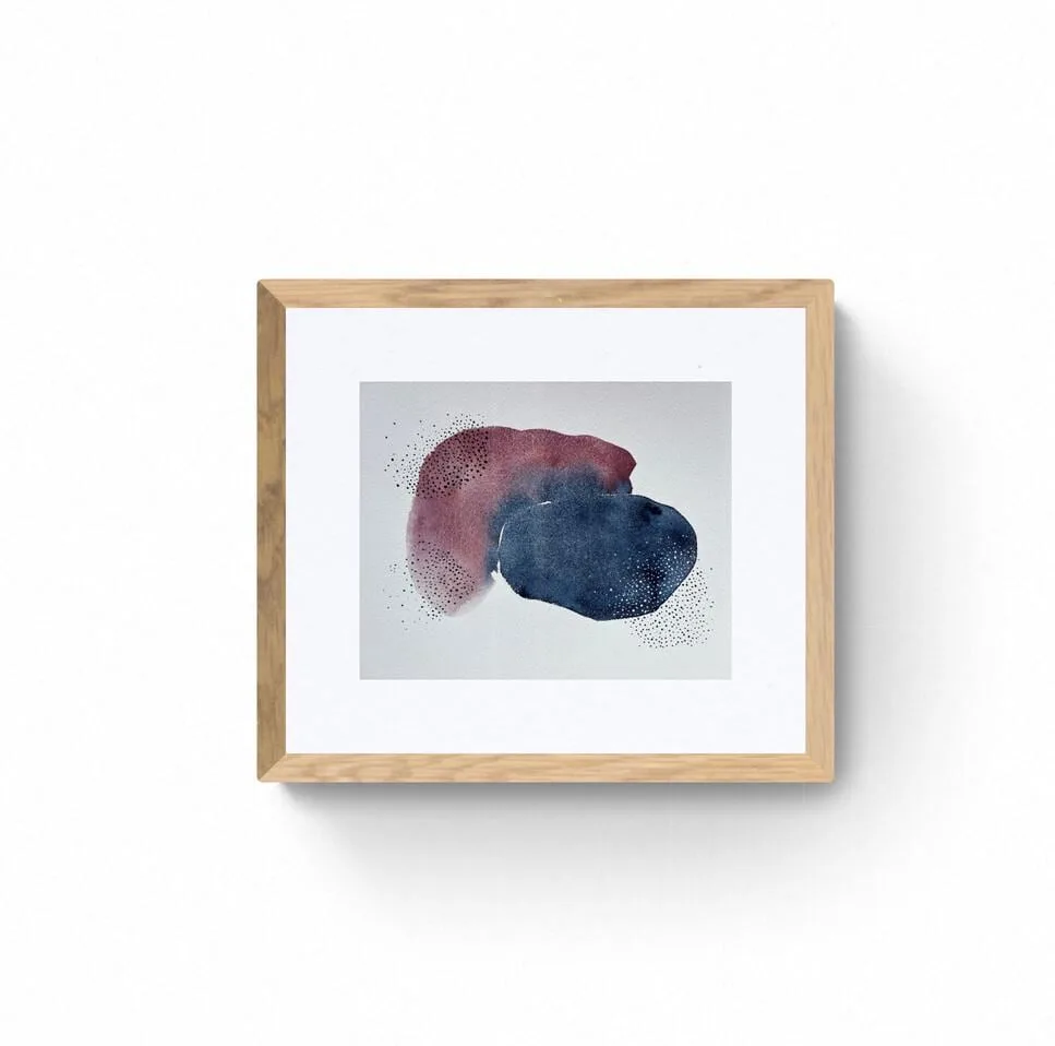 Navy and Burgundy Abstract Minimalist