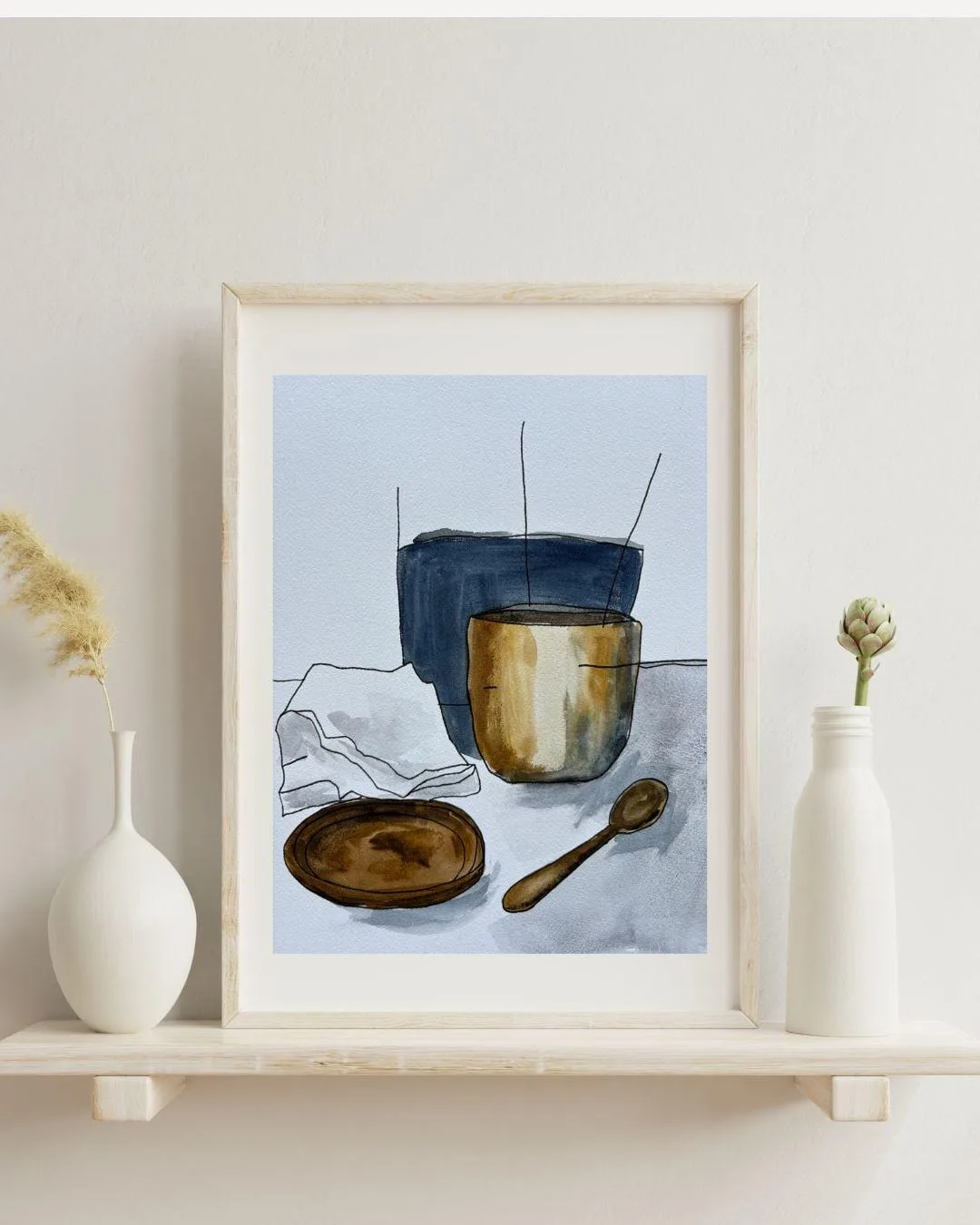 Bowl Spoon and Cloth Still Life