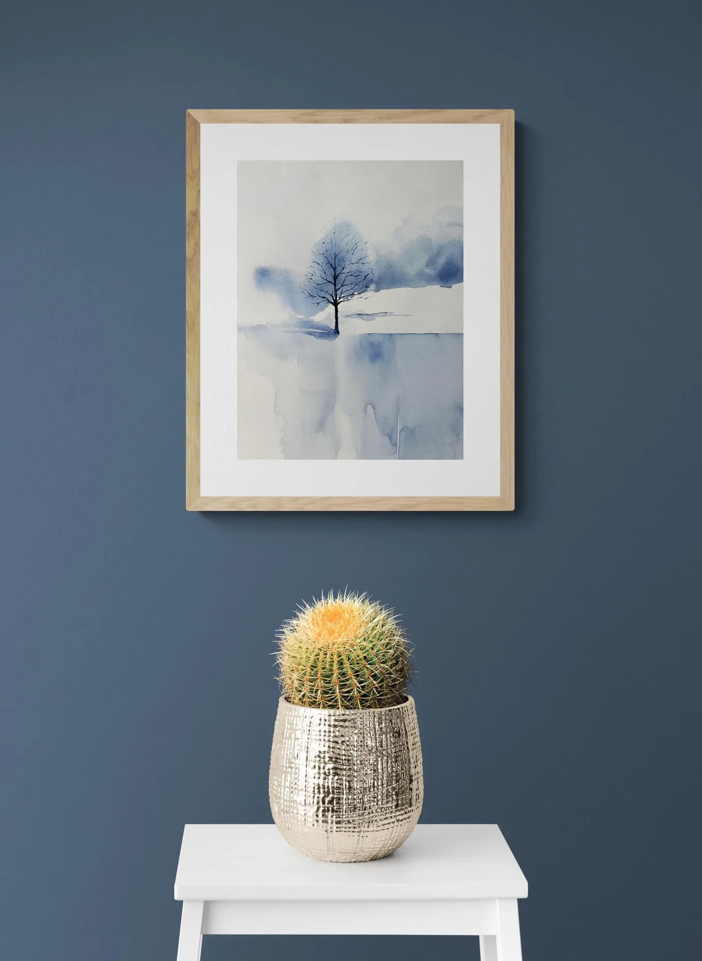 Solitary Tree Misty Winter Landscape