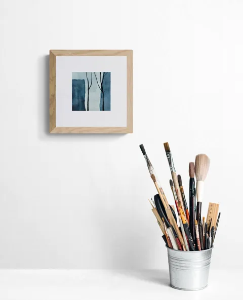 Abstract Tree Forms in Deep Indigo Blue
