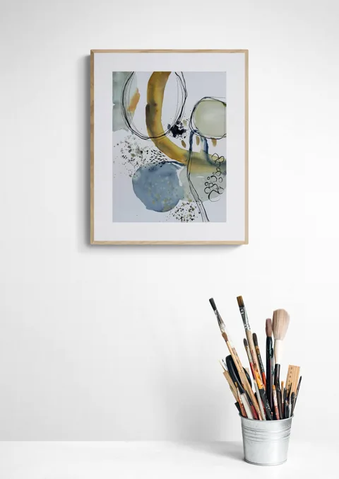 Elongated Expressive Figure Lines Abstract