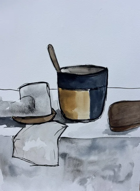 Morning Coffee Mug and Breakfast