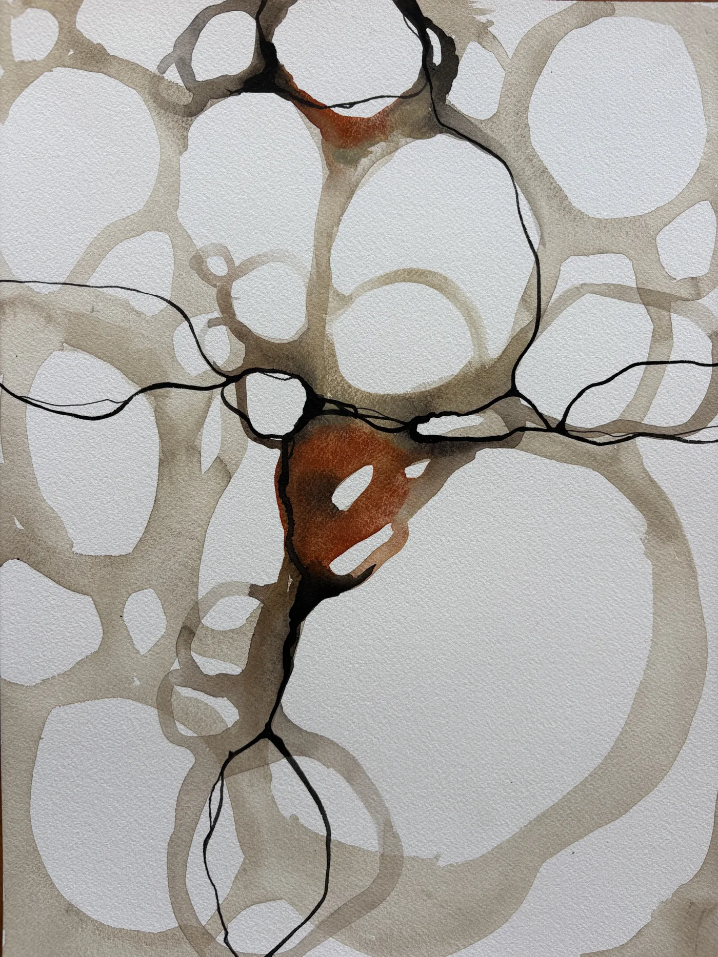 Organic Abstract Forms Brown Beige