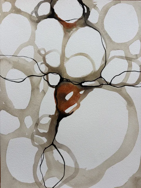 Organic Abstract Forms Brown Beige