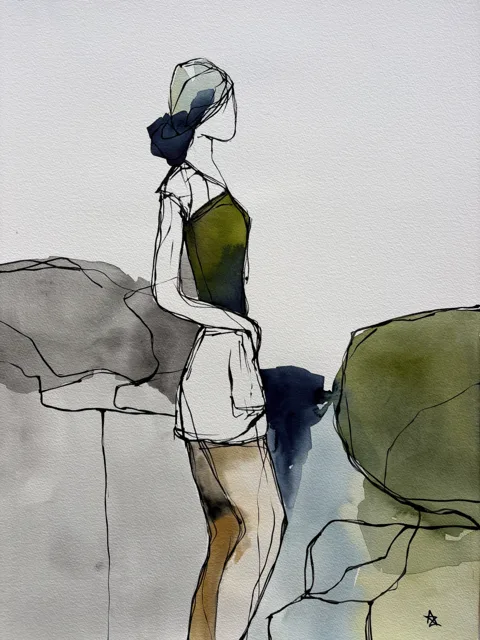 Woman in Olive Green