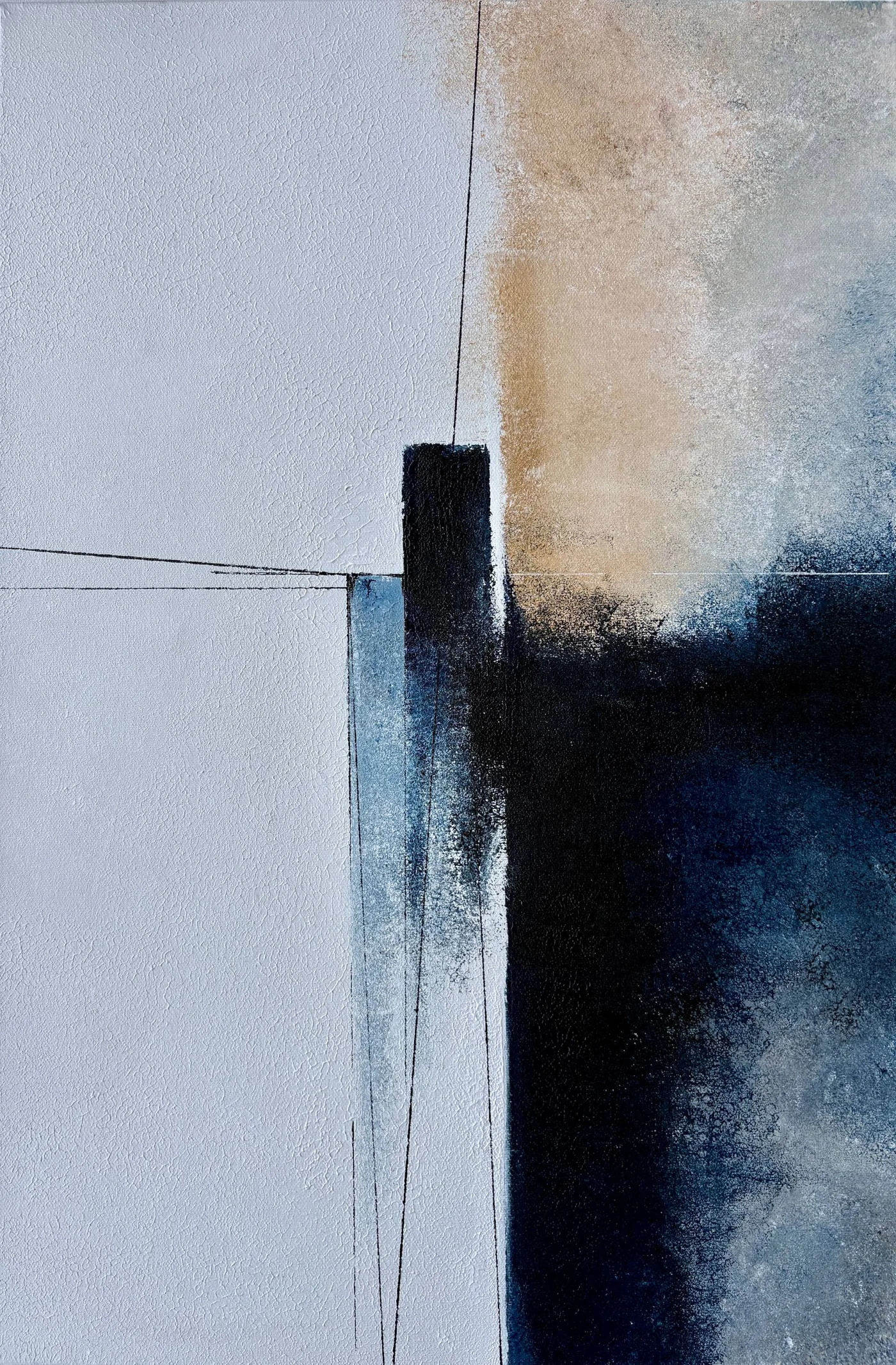 Vertical Silence Indigo and White