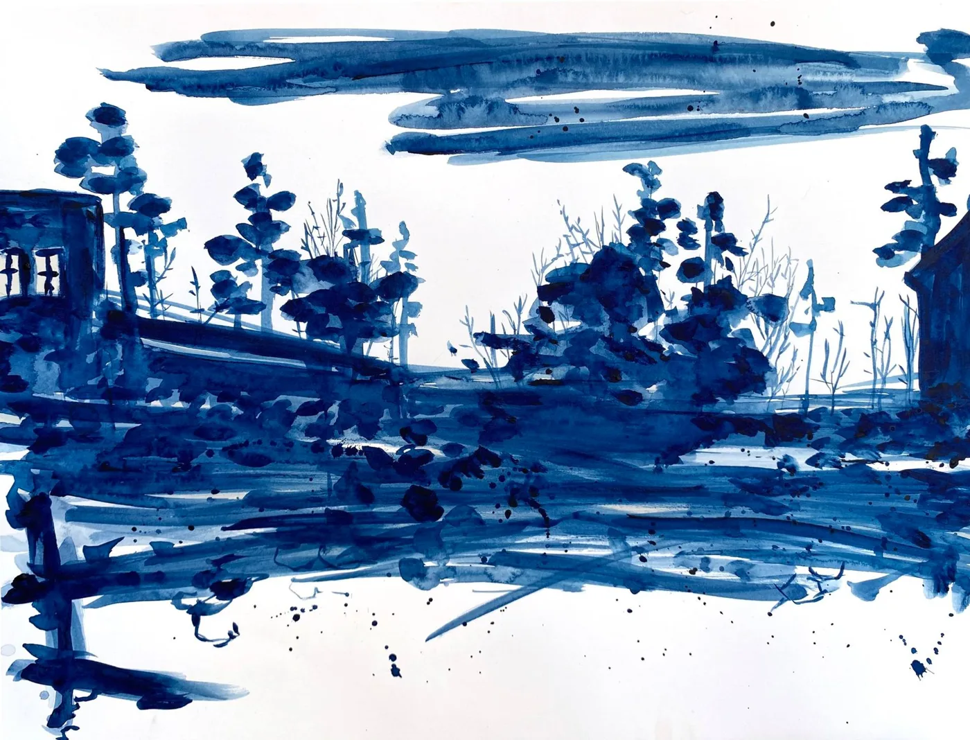 Dark Blue Landscape