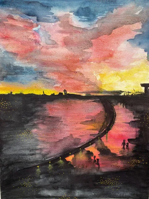 RED SUNSET IN THE CITY